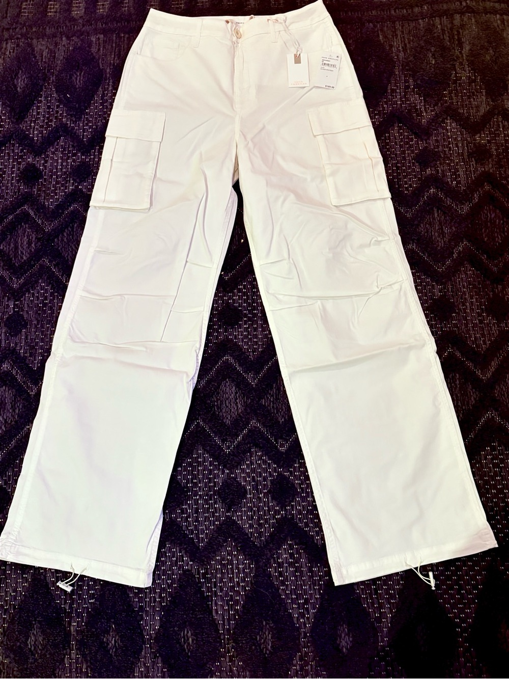 NWT Good American White Baggy Cargo Pants - Picture 8 of 13
